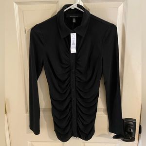 NWT WHBM button down rouched fitted Jersey top size XS